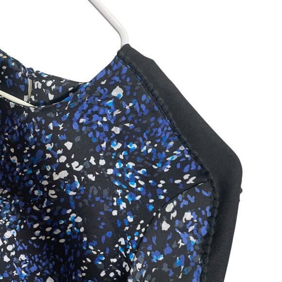 Banana Republic Womens Dress Size 2 Abstract Print Long Sleeve Blue - Picture 3 of 5